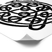 ケルト結び目模様ドラゴン – 白黒 ポスター (角)