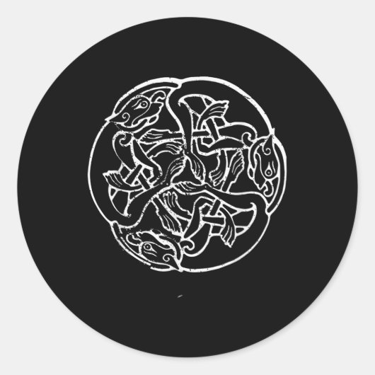 ケルト結び目模様ハウンドシャツケルト犬タトゥー ラウンドシール (正面)
