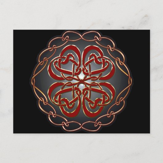 ケルト結び目模様ハート ポストカード (正面)