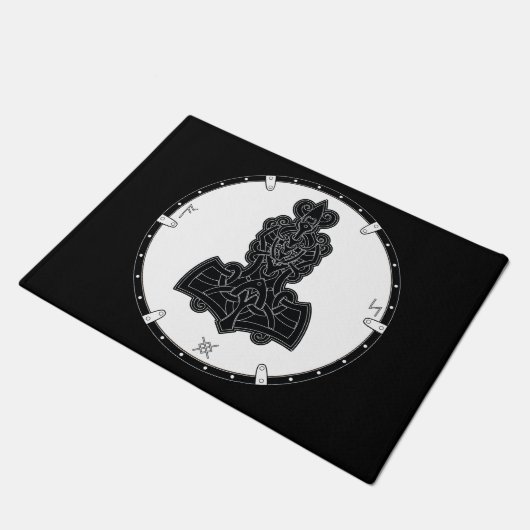 ケルト結び目模様バイキングシールド方式 ドアマット (アングル)