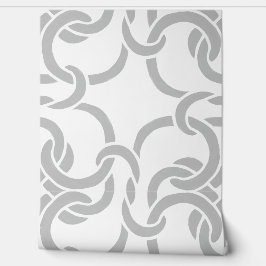 ケルト結び目模様パターエレガントンモダン（白と灰色） 壁紙