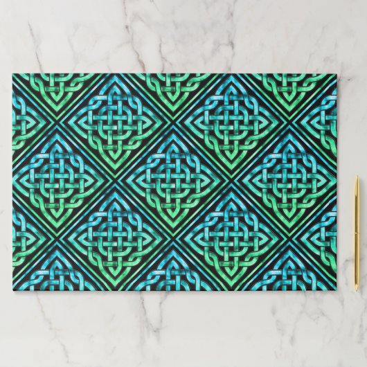 ケルト結び目模様パターンラージティアウェイランチョンマット ペーパーパッド (インサイチュ)