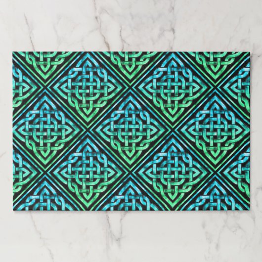 ケルト結び目模様パターンラージティアウェイランチョンマット ペーパーパッド (正面)