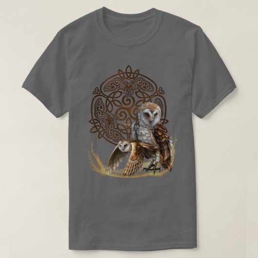 ケルト結び目模様フクロウTシャツ Tシャツ (デザイン正面)