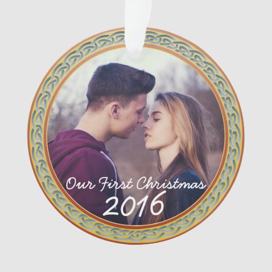 ケルト結び目模様フレーム及び"私達の初めてのクリスマス" オーナメント (正面)