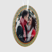 ケルト結び目模様フレーム及び"私達の初めてのクリスマス" オーナメント (正面)