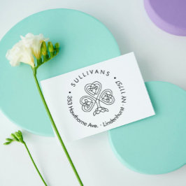 ケルト結び目模様モダンシャムロックファミリー差出人住所 ラバースタンプ