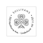 ケルト結び目模様モダンシャムロックファミリー差出人住所 ラバースタンプ (インプリント)