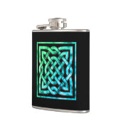 ケルト結び目模様リキュールフラスコ – スクエアブルーグリーン フラスク (左)
