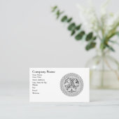 ケルト結び目模様リングや輪と鳥 名刺 (スタンド正面)