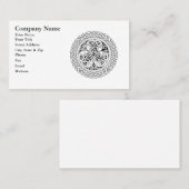 ケルト結び目模様リングや輪と鳥 名刺 (正面/裏面)