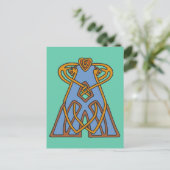 ケルト結び目模様レターイニシャルモノグラムA ポストカード (スタンド正面)