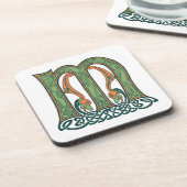 ケルト結び目模様レターM，アイルランドデザイン コースター (左側)