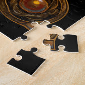 ケルト結び目模様レッド金ゴールド結び糸細工 ジグソーパズル (側面)