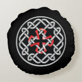 ケルト結び目模様レッド金属 ラウンドクッション (裏面)