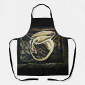 ケルト結び目模様ワーククリームドラゴン エプロン (正面)