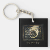 ケルト結び目模様ワーククリームドラゴン キーホルダー (正面)