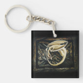 ケルト結び目模様ワーククリームドラゴン キーホルダー (正面)