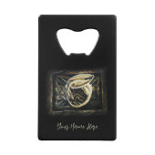 ケルト結び目模様ワーククリームドラゴン クレジットカード栓抜き (正面)