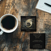 ケルト結び目模様ワーククリームドラゴン スクエア名刺