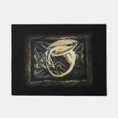 ケルト結び目模様ワーククリームドラゴン ドアマット (正面)