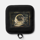 ケルト結び目模様ワーククリームドラゴン 鍋敷き (正面)