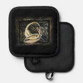 ケルト結び目模様ワーククリームドラゴン 鍋敷き (正面/裏面)