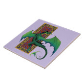 ケルト結び目模様ワークグリーンドラゴンパープル タイル (側面)