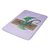 ケルト結び目模様ワークグリーンドラゴンパープル バスマット (アングル)