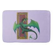 ケルト結び目模様ワークグリーンドラゴンパープル バスマット (正面)