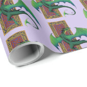 ケルト結び目模様ワークグリーンドラゴンパープル ラッピングペーパー (ロールコーナー)