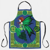 ケルト結び目模様ワークグリーンフェアリー エプロン (正面)