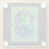 ケルト結び目模様ワークグリーンフェアリー ガラスコースター (裏面)