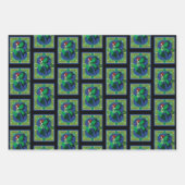 ケルト結び目模様ワークグリーンフェアリー ラッピングペーパーシート (正面3)