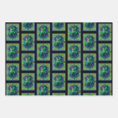 ケルト結び目模様ワークグリーンフェアリー ラッピングペーパーシート (正面)