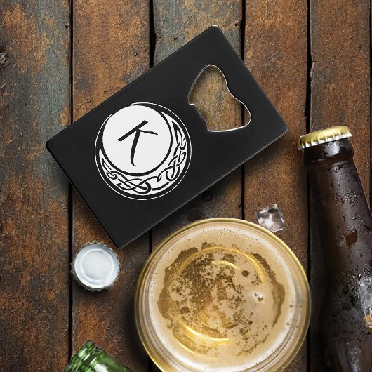 ケルト結び目模様ワークムーンサークルモノグラム クレジットカード栓抜き