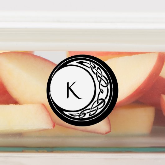 ケルト結び目模様ワークムーンサークルモノグラム ラベル (貼付)