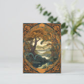 ケルト結び目模様景観木結び糸細工 ポストカード (スタンド正面)