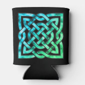 ケルト結び目模様独身のスクエアブルーグリーン 缶クーラー (裏面)
