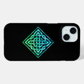 ケルト結び目模様独身の- Blue Green iPhone 15ケース Case-Mate iPhoneケース (裏面 (横))