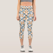 ケルト結び目模様調和 – オレンジ&グリーンエレガンス カプリレギンス (正面)