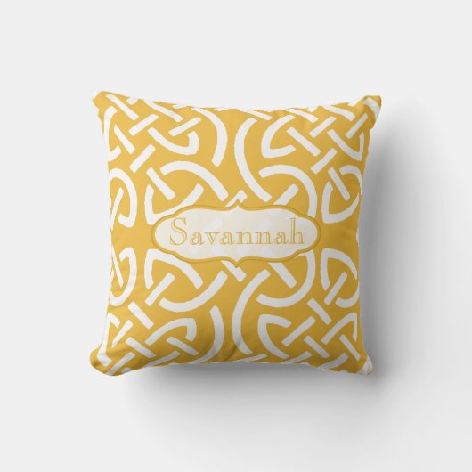 ケルト結び目模様選択カラーパーソナライズされた枕 クッション (正面)