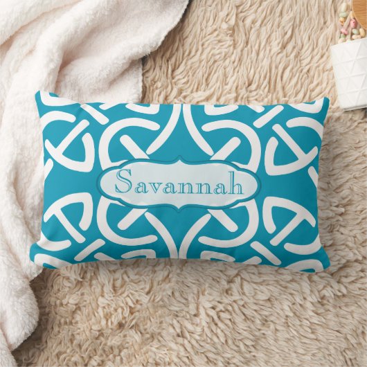 ケルト結び目模様選択カラーパーソナライズされた枕 ランバークッション (ブランケット)