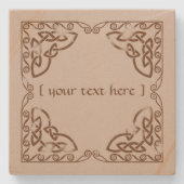 ケルト結び目模様部族デザインブラウン風化版 ストーンコースター (正面)