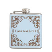 ケルト結び目模様部族デザイン風化ブラウンバージョン フラスク (正面)