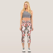 ケルト結び目模様陛下 – 赤、黒、白 カプリレギンス (正面)