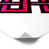 ケルト結び目模様10赤 ポスター (角)