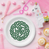 ケルト結び目模様2の円形の緑 ペーパープレート (パーティー)