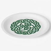 ケルト結び目模様2の円形の緑 ペーパープレート (アングル)