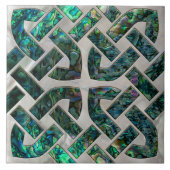 ケルト結び目模様 – アワロシェルと真珠 タイル (正面)